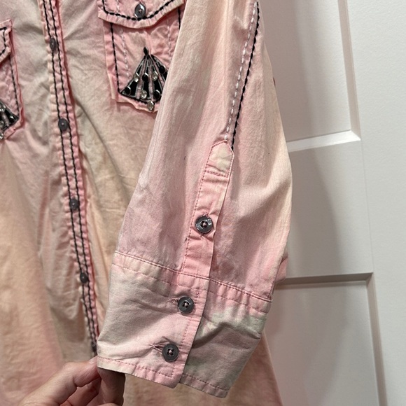 Roar Pink Tie Dye Button Down Shirt Size Large - Picture 8 of 8